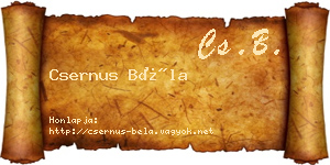 Csernus Béla névjegykártya