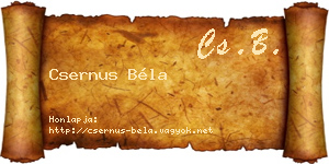 Csernus Béla névjegykártya