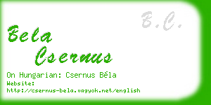 bela csernus business card